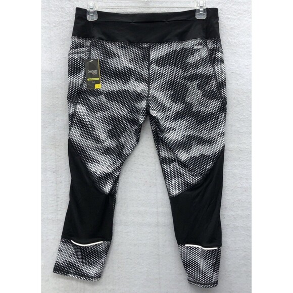 Danskin Now Athletic Leggings Size Large 12-14 Black Pixel Camouflage Workout - Picture 9 of 14